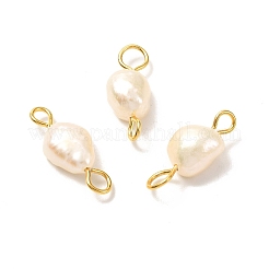 Natural Cultured Freshwater Pearl Beads Links Connectors&nbsp;X1-PALLOY-JF00943-02