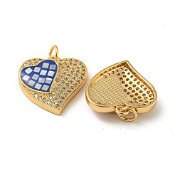 Brass Micro Pave Cubic Zirconia Pendants&nbsp;KK-K356-23G