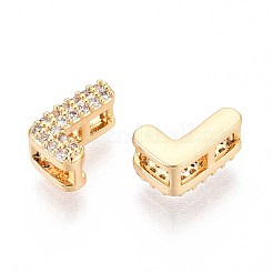 Brass Micro Pave Clear Cubic Zirconia Beads&nbsp;KK-T071-17G-L