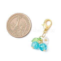 10Pcs Glass Cherry Pendant Decorations&nbsp;HJEW-MZ00332