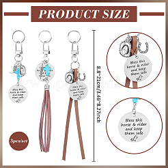 3Pcs Faux Suede Cord & Alloy Keychains&nbsp;HJEW-BC00123