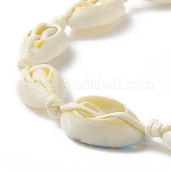 Narural Cowrie Shell Braided Bead Anklet for Women&nbsp;AJEW-AN00527-03