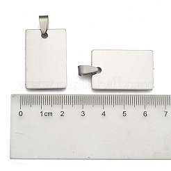 Non-Tarnish 201 Stainless Steel Rectangle Mirror Polished Finish Stamping Blank Tag Pendants&nbsp;X-STAS-S030-01