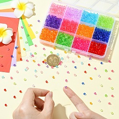 2400Pcs 12 Colors Transparent Acrylic Beads&nbsp;TACR-YW0002-42
