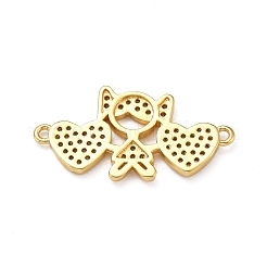 Brass Micro Pave Clear Cubic Zirconia Links Connectors&nbsp;ZIRC-A021-66G