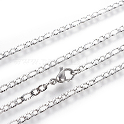 Non-Tarnish 304 Stainless Steel Figaro Chain Necklaces&nbsp;NJEW-E143-09P