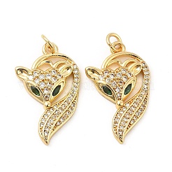 Brass Micro Pave Cubic Zirconia Pendants&nbsp;KK-H441-10G