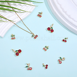 8Pcs 4 Styles Brass Micro Pave Cubic Zirconia Pendants&nbsp;KK-ME0004-80