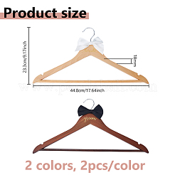 4Pcs 2 Colors Wood Wedding Clothes Hangers&nbsp;AJEW-DC0004-08