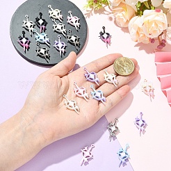 7Pcs 7 Colors Alloy with Cubic Zirconia Pendants&nbsp;FIND-YW0011-01