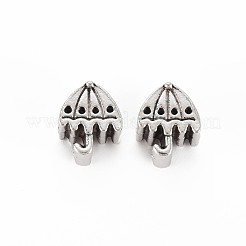 Tibetan Style Alloy European Beads Rhinestone Settings&nbsp;TIBEB-N007-002