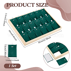 Wooden Necklace 18 Grids Stackable Pendant Display Tray&nbsp;NDIS-WH0010-28