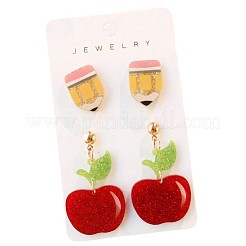2 Pairs Acrylic Dangle Stud Earrings&nbsp;FS-WG828AA-01