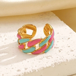 304 Stainless Steel Cuff Open Rings for Women&nbsp;LS-RJEW-I113-02G-01
