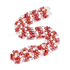 Electroplate Imitation Jade & Opaque & Transparent Glass Beads Strands&nbsp;EGLA-Q135-8MM-A12