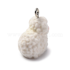 Flocky Anima Resin Pendants with Platinum Iron Loop&nbsp;FIND-S001-13D