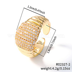 Elegant Fashionable Thread Design Brass Rhinestone Cuff Rings&nbsp;GP3744-2