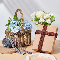 8 Yards 4 Colors Ethnic Style Embroidery Polyester Ribbons&nbsp;OCOR-BC0005-65