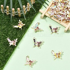 25Pcs 5 Colors Alloy Enamel Pendants&nbsp;ENAM-YW0008-73