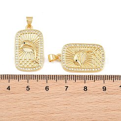 Brass Micro Pave Black Cubic Zirconia Pendants&nbsp;CU-CBAFB88-09G