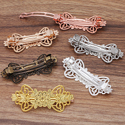 Brass Filigree Hair Barrette&nbsp;OHAR-PW0001-206AB