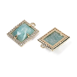 Natural Amazonite Faceted Rectangle Pendants&nbsp;G-I375-05G-07
