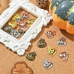 20Pcs 4 Colors Tibetan Style Halloween Pumpkin Jack-O'-Lantern Alloy Pendants&nbsp;TIBEP-YW0001-44