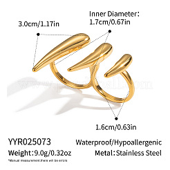 304 Stainless Steel Claw Cuff Open Rings for Women&nbsp;TP8558-1