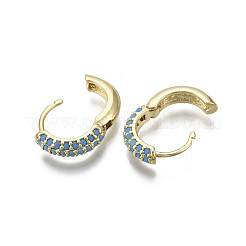 Brass Micro Pave Cubic Zirconia Huggie Hoop Earrings&nbsp;EJEW-R144-004D-NF