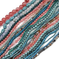 Synthetic Mixed Gemstone Beads Strands&nbsp;G-F591-21