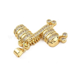 Brass Micro Pave Clear Cubic Zirconia Pendants&nbsp;KK-B177-02G