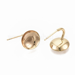 Brass Stud Earring Settings&nbsp;KK-T051-44G-NF