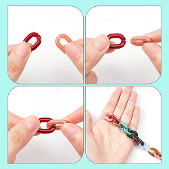 400Pcs 10 Colors Acrylic Linking Rings&nbsp;OACR-WR0001-01