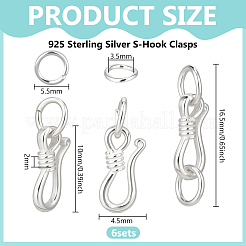 925 Sterling Silver S-Hook Clasps&nbsp;FIND-BC0014-25B