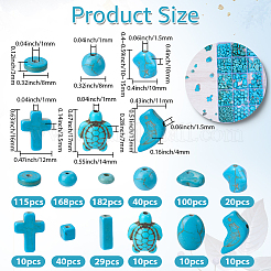 734Pcs 12 Styles Dyed Synthetic Turquoise Beads&nbsp;TURQ-BM0001-02