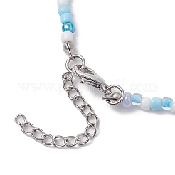 Summer Beach Sea Turtle Dyed Synthetic Turquoise & Glass Seed Beads Beaded Necklaces for Women&nbsp;NJEW-JN05081-02