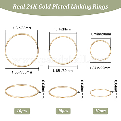 30Pcs 3 Styles Brass Linking Rings&nbsp;KK-BBC0008-93