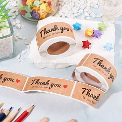 2 Rolls Rectangle Thank You Theme Paper Stickers&nbsp;DIY-TA0013-47A