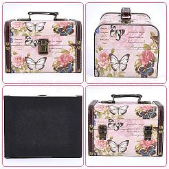1Pc Butterfly Printed PU Leather Treasure Chest Boxes for Trinkets&nbsp;CON-WR0001-21