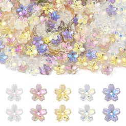 50Pcs Transparent Electroplate Glass Bead Caps&nbsp;EGLA-YW0007-17A