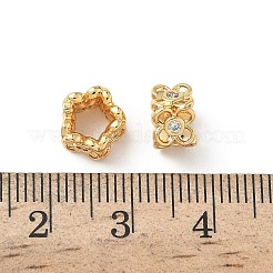Brass Micro Pave Cubic Zirconia European Beads&nbsp;KK-Z136-60G