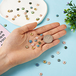 60Pcs 10 Style Alloy Enamel Bead Caps&nbsp;FIND-YS0001-16