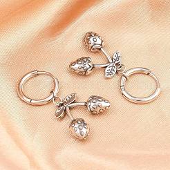 316 Surgical Stainless Strawberry Hoop Earrings&nbsp;EJEW-C160-11B