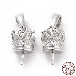 Rhodium Plated 925 Sterling Silver Cup Peg Bails&nbsp;STER-D035-44P
