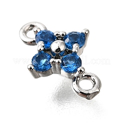 Brass Micro Pave Blue Cubic Zirconia Links&nbsp;KK-D356-06B-P