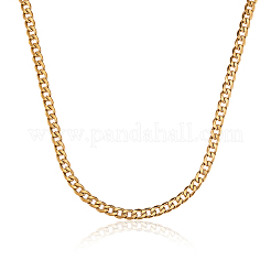 304 Stainless Steel Cuban Link Chains&nbsp;CHS-CJ0001-28G