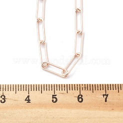Brass Round Oval Paperclip Chain Necklace Making&nbsp;MAK-S072-04A-RG