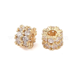 Brass Micro Pave Clear Cubic Zirconia Beads&nbsp;KK-B100-003G
