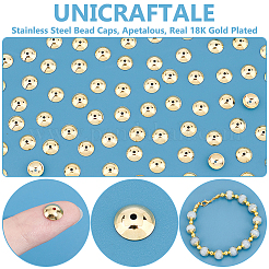 100Pcs 304 Stainless Steel Bead Caps&nbsp;STAS-UN0057-85