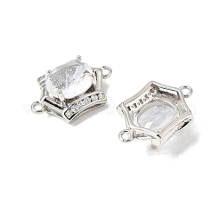 Brass Micro Pave Cubic Zirconia and Glass Links Connector Charms&nbsp;GL-CBA86BA-01P-C
